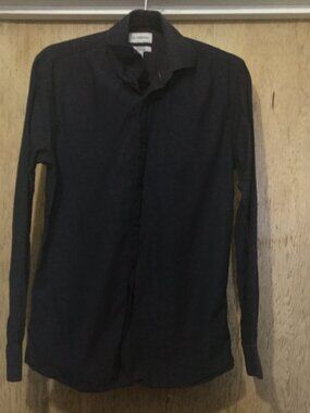 Le Chateau mans button down dark blue with purple size  15/15 1/2  XS 19 p2p